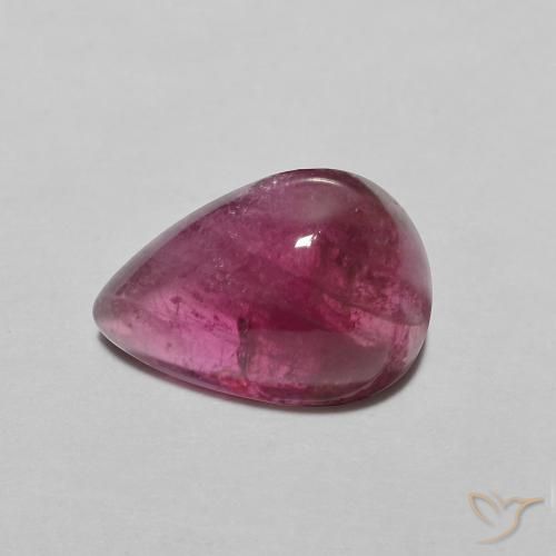 2.49 ct Red Tourmaline Stone, Natural Tourmaline in Pear Cabochon Shape for Sale