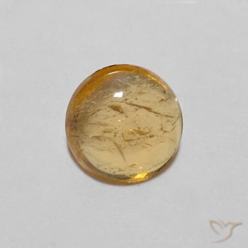 0.89 ct Golden Tourmaline Stone, Natural Tourmaline in Round Cabochon Shape for Sale