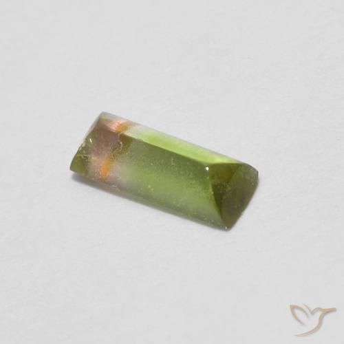 0.29 ct Multicolor Tourmaline Stone, Natural Tourmaline in Baguette Sugarloaf Cabochon Shape for Sale