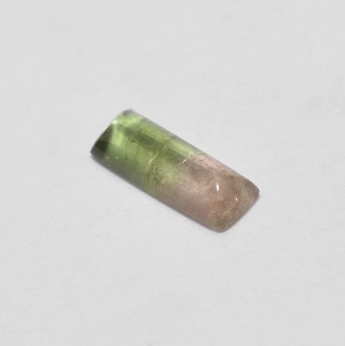 0.41 ct Bi-color Tourmaline Gemstone, Tourmaline Gem in Baguette Sugarloaf Cabochon Shape for Sale.