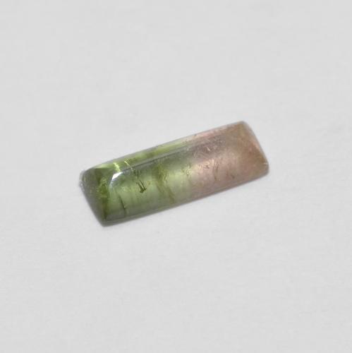 0.41 ct Bi-color Tourmaline Stone, Natural Tourmaline in Baguette Sugarloaf Cabochon Shape for Sale