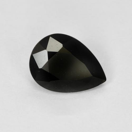 8 x 5,8 mm 毫米坦桑尼亚梨形黑色碧玺,重 1,01 克拉,天然宝石,不透明 净度,1 碧玺 - 颜色为肖尔,莫氏硬度为 7 - 7,5 适合日常佩戴饰品, 十月生日石, Photo A