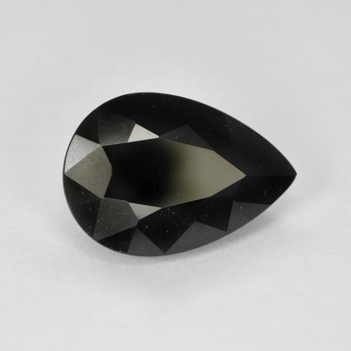 来自坦桑尼亚 3,35 克拉梨形黑色碧玺,尺寸 12,3 x 8,5 mm 毫米,天然宝石,不透明 净度,1 颗肖尔碧玺,莫氏硬度为 7 - 7,5 适合日常佩戴饰品, 象征保护, Photo A