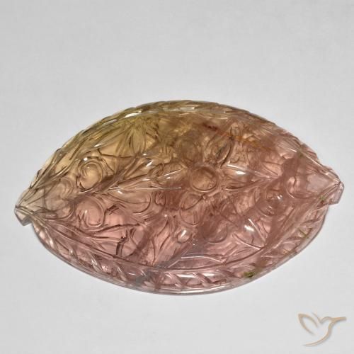 Tourmaline Gemstone in 55.7 x 38 mm Size for Sale, Tourmaline Stone in Orange Pink Color