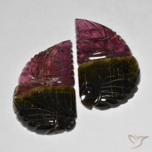 82.79 ct Loose Multicolor Tourmaline, 38.9 x 22.2 mm Carved From Mozambique, Photo A