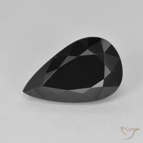 4.74 ct Black Tourmaline Stone, Natural Tourmaline in Pear Facet Shape for Sale