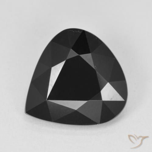 4.21 ct Black Tourmaline Stone, Natural Tourmaline in Pear Facet Shape for Sale