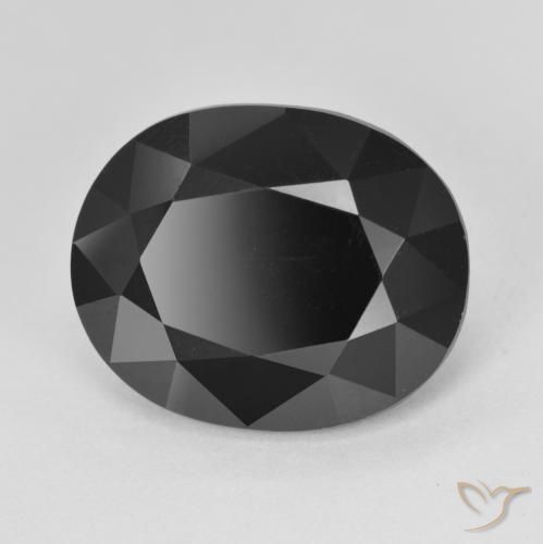 10.38 ct Black Tourmaline Stone, Natural Tourmaline in Oval Facet Shape for Sale