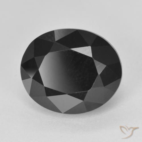 6.42 ct Black Tourmaline Stone, Natural Tourmaline in Oval Facet Shape for Sale