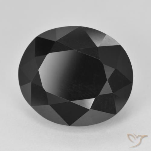 18.75 ct Black Tourmaline Stone, Natural Tourmaline in Oval Facet Shape for Sale