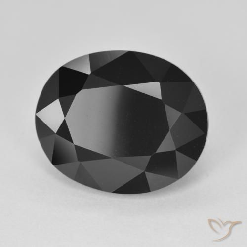 9.31 ct Black Tourmaline Stone, Natural Tourmaline in Oval Facet Shape for Sale