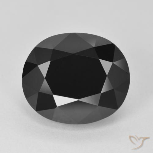 8.54 ct Black Tourmaline Stone, Natural Tourmaline in Oval Facet Shape for Sale