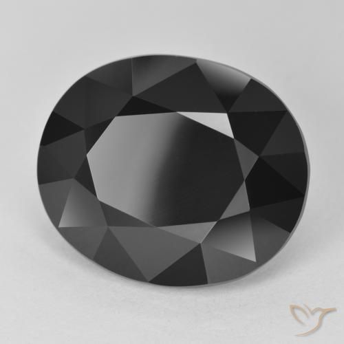 16.98 ct Black Tourmaline Stone, Natural Tourmaline in Oval Facet Shape for Sale
