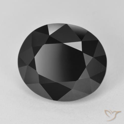 8.56 ct Black Tourmaline Stone, Natural Tourmaline in Oval Facet Shape for Sale