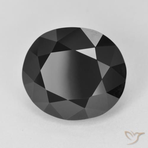 12.09 ct Black Tourmaline Stone, Natural Tourmaline in Oval Facet Shape for Sale