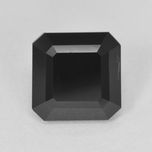 3.99ct Octagon Step Cut Black Tourmaline from Mozambique, Dimension 9.1 x 9.1mm, Opaque Clarity, Natural untreated gemstone, 1pc Tourmaline in Schorl Color, Mohs Hardness of 7 - 7.5 suitable for daily wear jewelry, Receptive Stone , Photo A