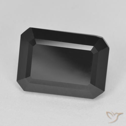 8.59 ct Black Tourmaline Stone, Natural Tourmaline in Octagon Step Cut Shape for Sale