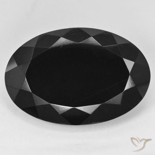 26.09 ct Black Tourmaline Stone, Natural Tourmaline in Oval Facet Shape for Sale