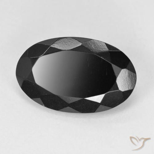 5.75 ct Black Tourmaline Stone, Natural Tourmaline in Oval Facet Shape for Sale