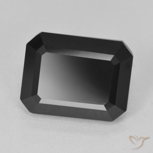 7.55 ct Black Tourmaline Stone, Natural Tourmaline in Octagon Step Cut Shape for Sale