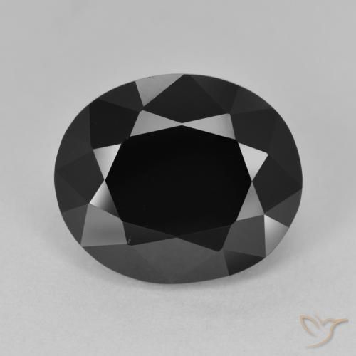 9.87 ct Black Tourmaline Stone, Natural Tourmaline in Oval Facet Shape for Sale