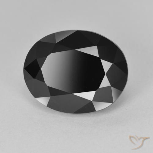 8.47 ct Black Tourmaline Stone, Natural Tourmaline in Oval Facet Shape for Sale