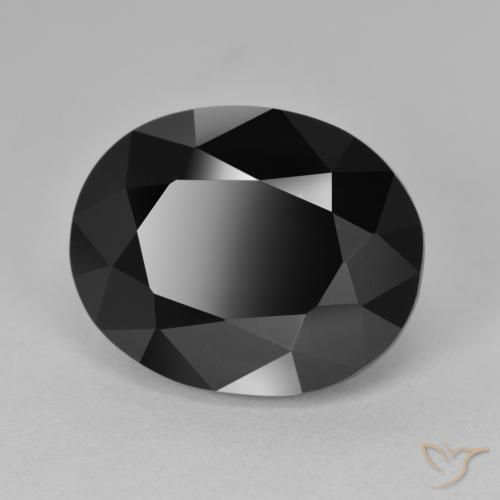 13.06 ct Black Tourmaline Stone, Natural Tourmaline in Oval Facet Shape for Sale