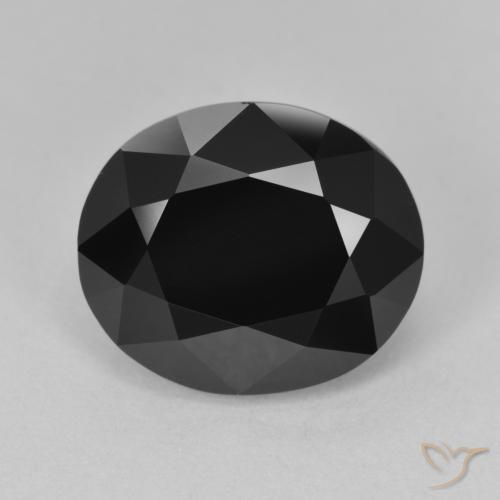 7.62 ct Black Tourmaline Stone, Natural Tourmaline in Oval Facet Shape for Sale