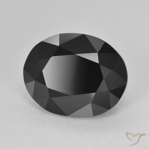 8.24 ct Black Tourmaline Stone, Natural Tourmaline in Oval Facet Shape for Sale