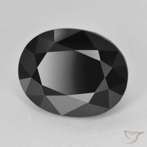 9.93 ct Black Tourmaline Stone, Natural Tourmaline in Oval Facet Shape for Sale