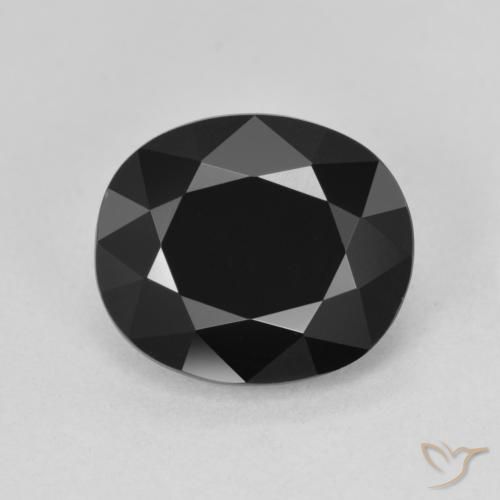 10.9 x 9.3mm Oval Facet Black Tourmaline from Mozambique, Weight of 4.01ct, Natural untreated Gemstone in Opaque Clarity, 1pc Tourmaline - Color: Schorl, Mohs Hardness of 7 - 7.5 suitable for daily wear jewelry, Receptive Stone , Photo A