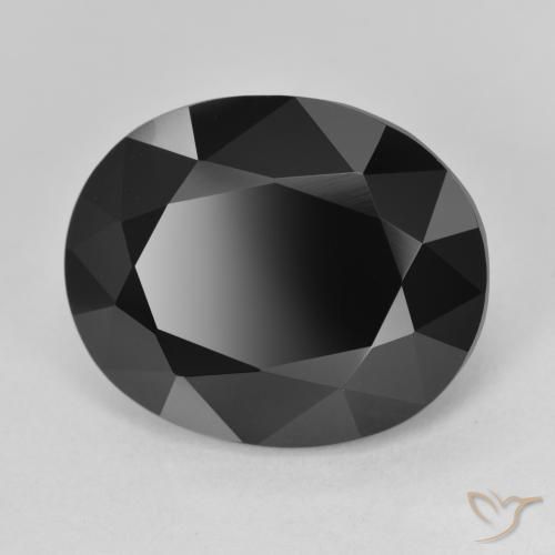 12.08 ct Black Tourmaline Stone, Natural Tourmaline in Oval Facet Shape for Sale