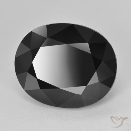 13.74 ct Black Tourmaline Stone, Natural Tourmaline in Oval Facet Shape for Sale