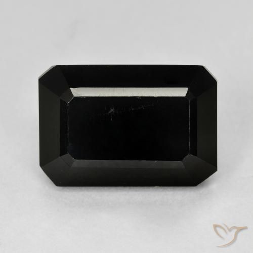 8.83 ct Black Tourmaline Stone, Natural Tourmaline in Octagon Step Cut Shape for Sale