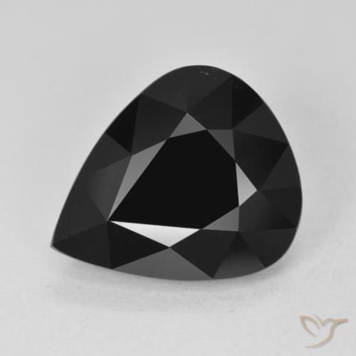 7.95 ct Black Tourmaline Stone, Natural Tourmaline in Pear Facet Shape for Sale