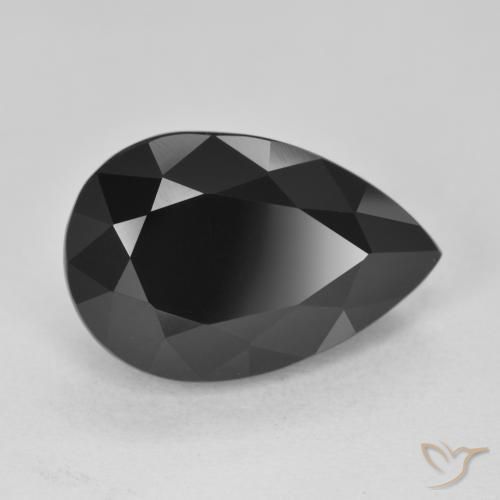 10.52 ct Black Tourmaline Stone, Natural Tourmaline in Pear Facet Shape for Sale