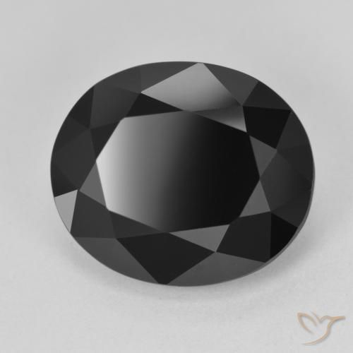12.61 ct Black Tourmaline Stone, Natural Tourmaline in Oval Facet Shape for Sale