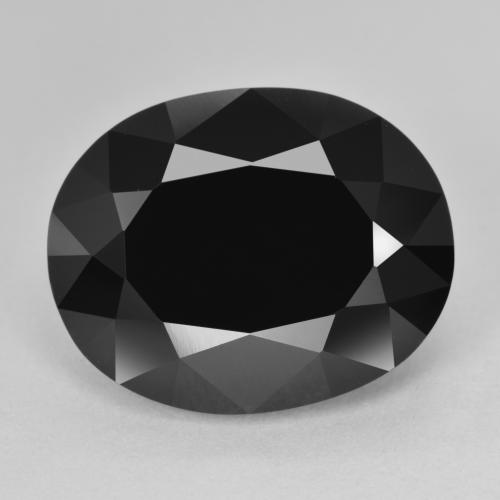 Tourmaline Noire Ovale 18,2 x 14,5mm de Tanzanie, poids de 16,51 ct, pierre gemme naturelle Non traité de pureté Opaque , 1 pièce de tourmaline oval facet, couleur : Schorl, dureté de Mohs de 7 à 7.5 convient aux bijoux de tous les jours, pierre de sagesse, Année de la pierre précieuse du tigre, Photo A