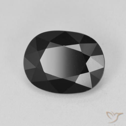 3.86 ct Black Tourmaline Stone, Natural Tourmaline in Oval Facet Shape for Sale
