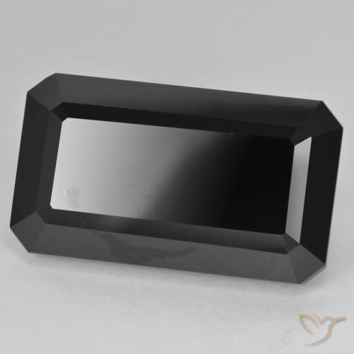 37.58 ct Black Tourmaline Stone, Natural Tourmaline in Octagon Step Cut Shape for Sale