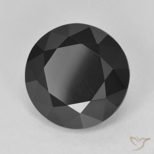 7.85 ct Black Tourmaline Stone, Natural Tourmaline in Round Facet Shape for Sale