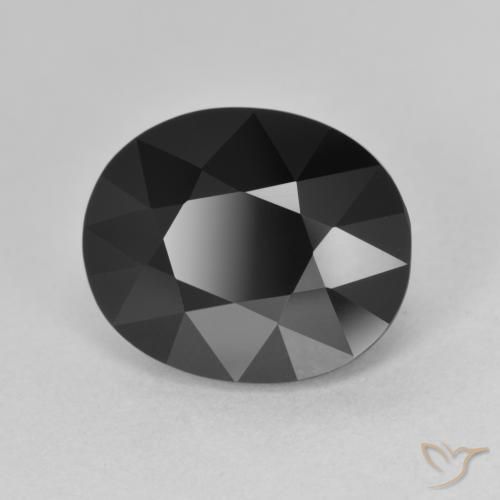 6.69 ct Black Tourmaline Stone, Natural Tourmaline in Oval Facet Shape for Sale