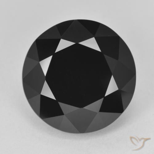 14,57 ct loser schwarzer Turmalin, 15,3 mm Rundschliff aus Tansania, Photo A