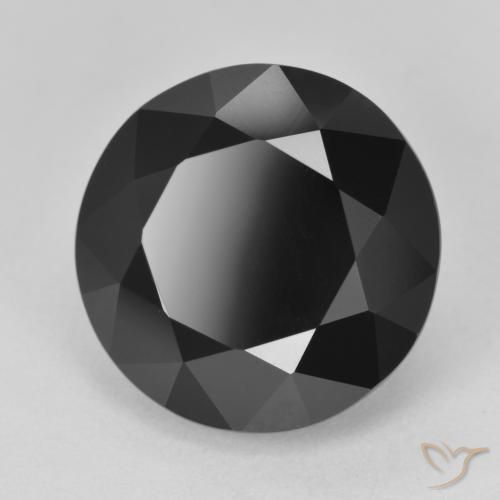 14.57 ct Black Tourmaline Stone, Natural Tourmaline in Round Facet Shape for Sale