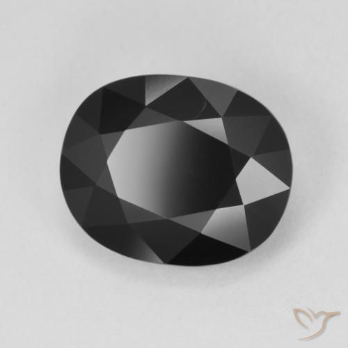 5.15 ct Black Tourmaline Stone, Natural Tourmaline in Oval Facet Shape for Sale