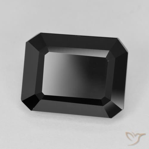 9.55 ct Black Tourmaline Stone, Natural Tourmaline in Octagon Step Cut Shape for Sale