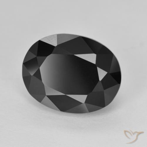 7.19 ct Black Tourmaline Stone, Natural Tourmaline in Oval Facet Shape for Sale