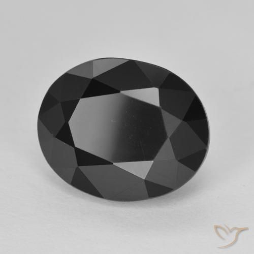 7.44 ct Black Tourmaline Stone, Natural Tourmaline in Oval Facet Shape for Sale