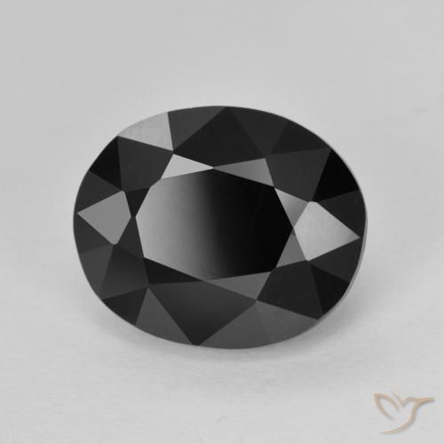 5.88 ct Black Tourmaline Stone, Natural Tourmaline in Oval Facet Shape for Sale