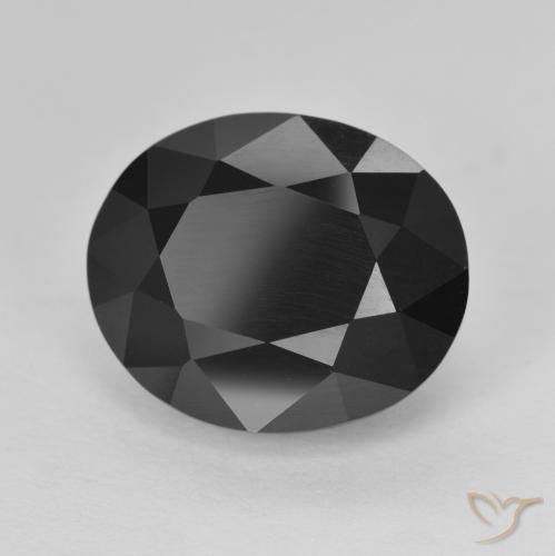 9.75 ct Black Tourmaline Stone, Natural Tourmaline in Oval Facet Shape for Sale